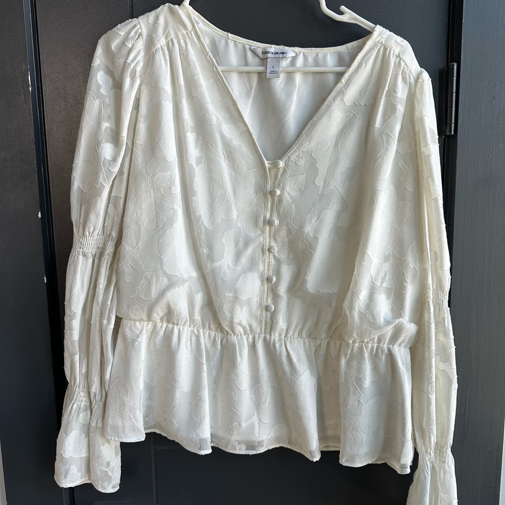 Elizabeth and James Ivory Floral Blouse